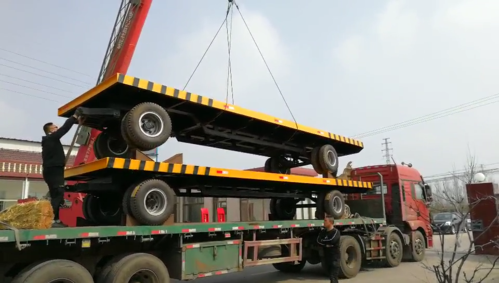 工厂生产障碍低床平台平板拖车